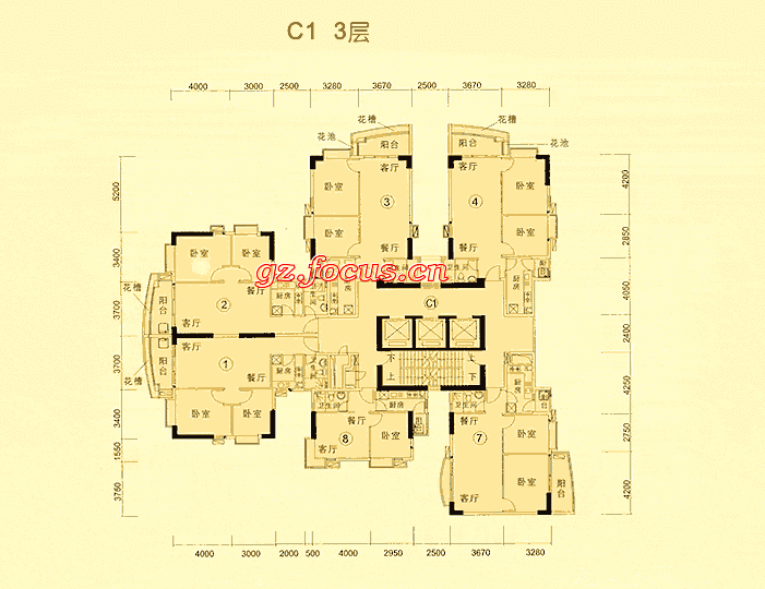 富力东堤湾c1-3层平面图_富力东堤湾户型图-广州搜狐焦点网