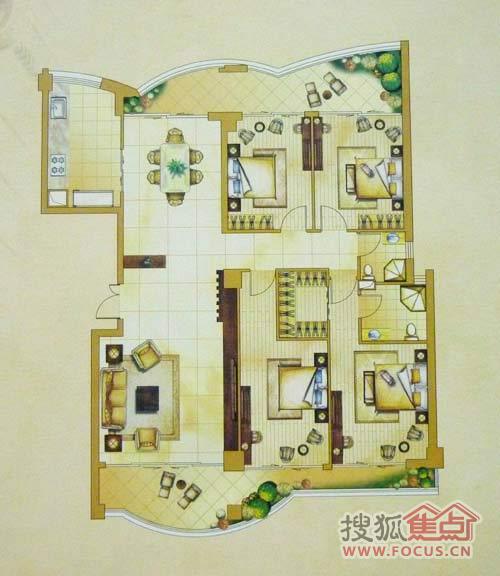 嘉琳广场御景四房_嘉琳广场户型图-泉州搜狐焦点网