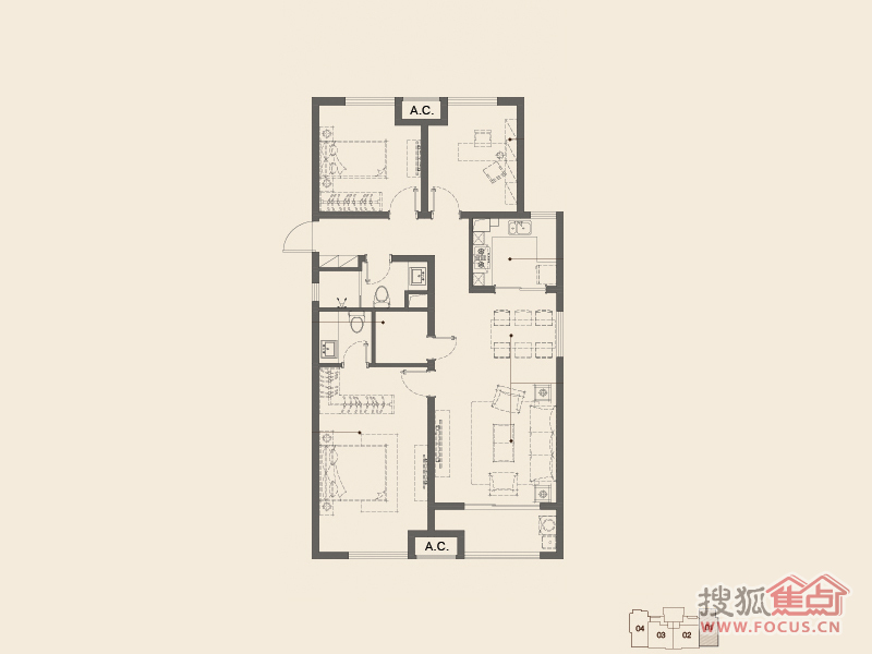 万科金域缇香户型图