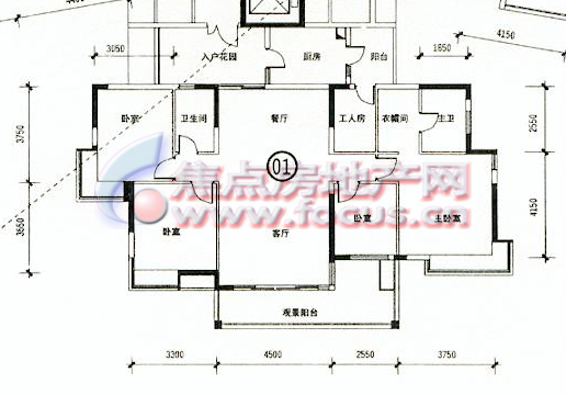 岭南新世界·倚湾园二期2d-28栋3-17层01单元户型