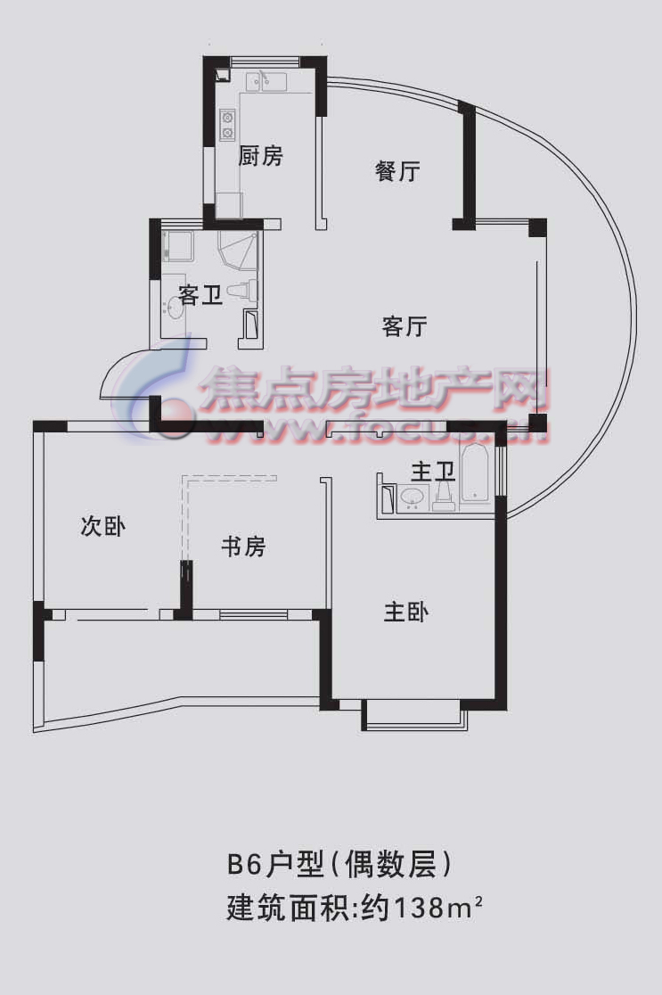 枫华府第枫华府第3室2厅2卫138平方米b6_枫华府第户型图-杭州搜狐焦点