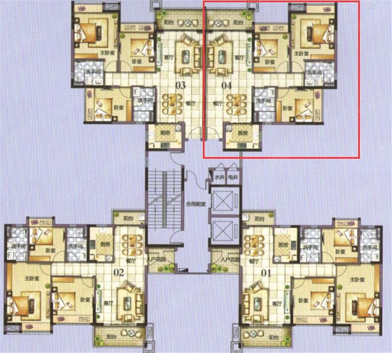 美的翰城21座04户型图-3室2厅2卫