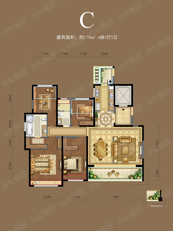 复地金融岛三期户型图图片