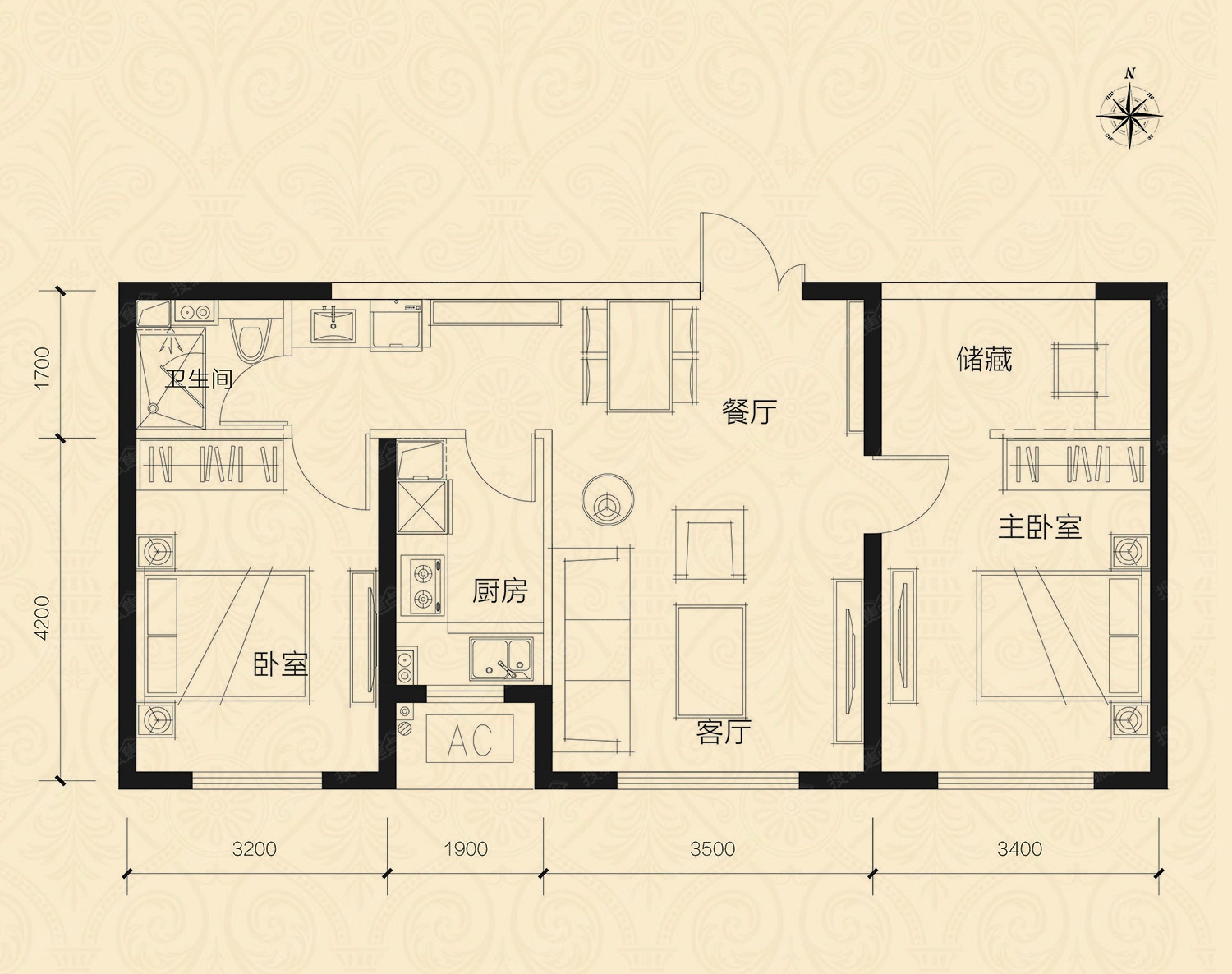 安置房60平方户型图图片