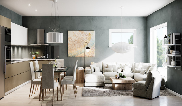 太原阳光揽胜93㎡莫兰迪绿高雅感北欧质感风格装修设计