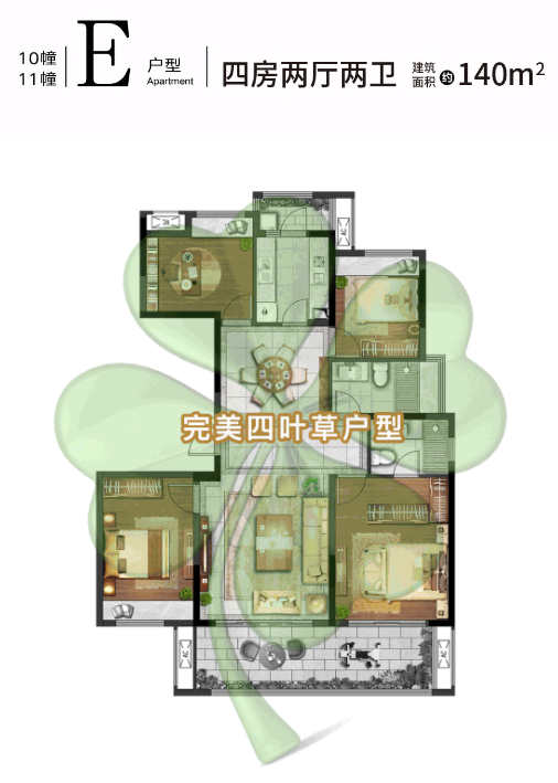 【中南春风南岸】140㎡四叶草神户型!惊艳实力派!