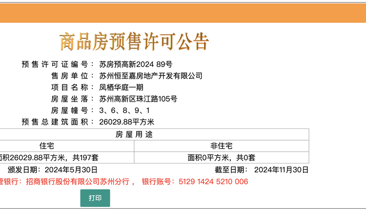 中海建发禧宸楼盘证照