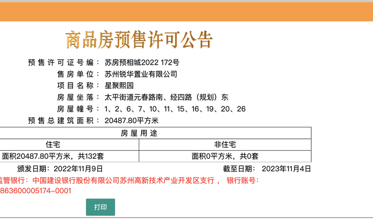 花语熙园楼盘证照
