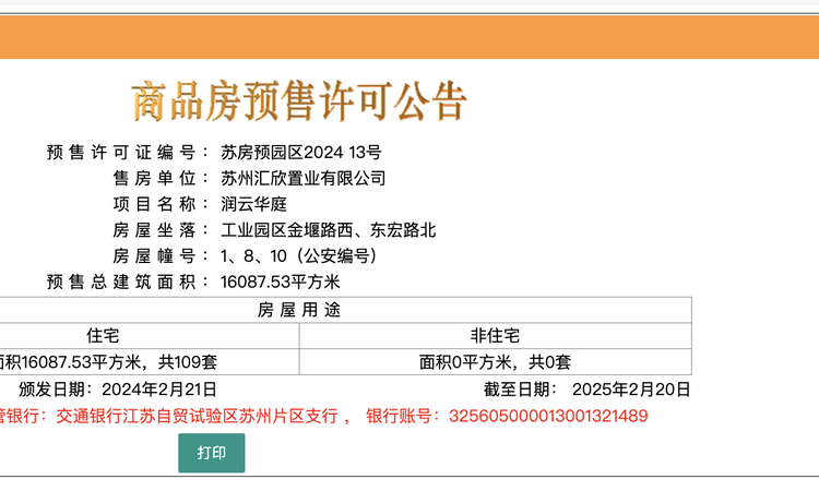 润云华庭楼盘证照