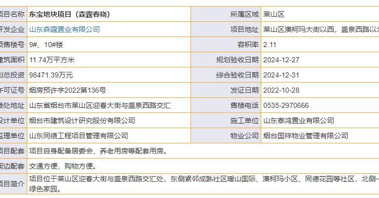 森霆春晓楼盘证照
