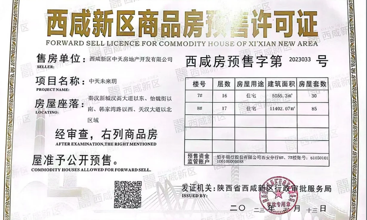 中天未来玥楼盘证照