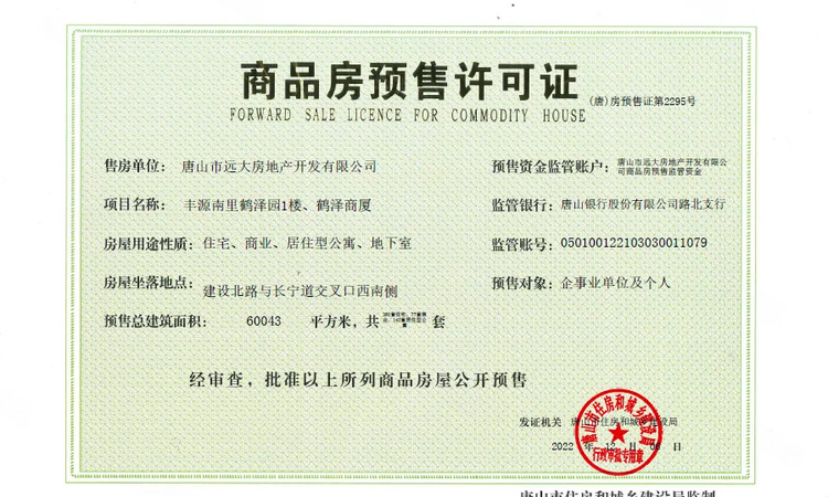 天空之境楼盘证照