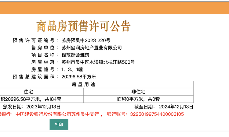 苏州金地峯范楼盘证照