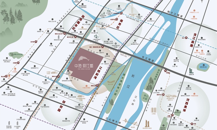 中海观江樾交通图