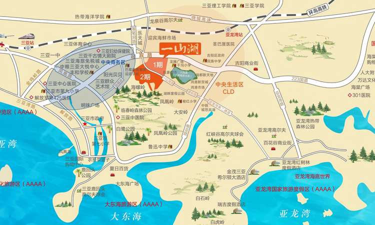 三亚一山湖交通图