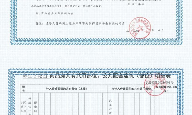 南京恒大养生谷楼盘证照