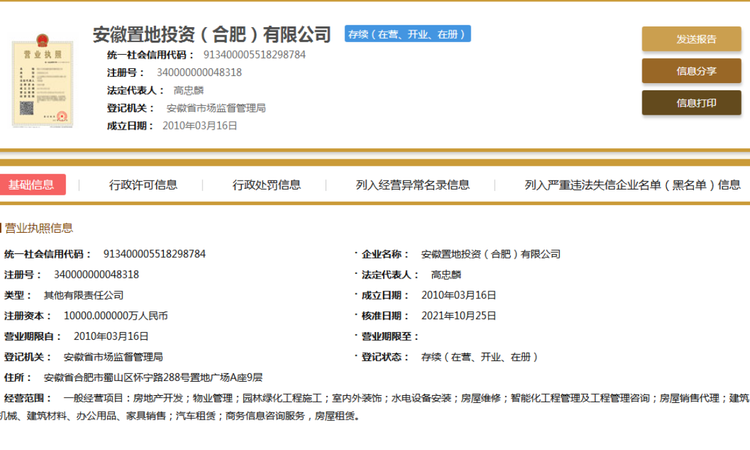 置地汇金中心楼盘证照