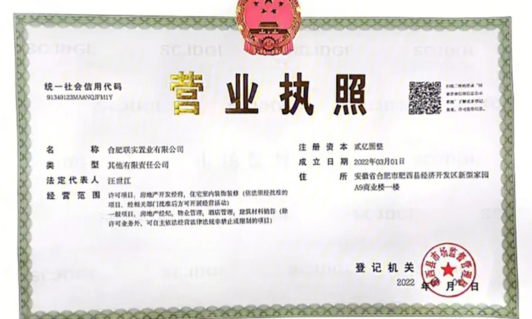 万瑞林语光年楼盘证照