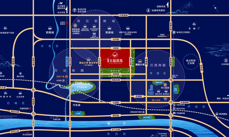 建投五福景苑交通图