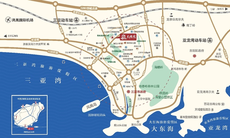 三亚天雅阁交通图