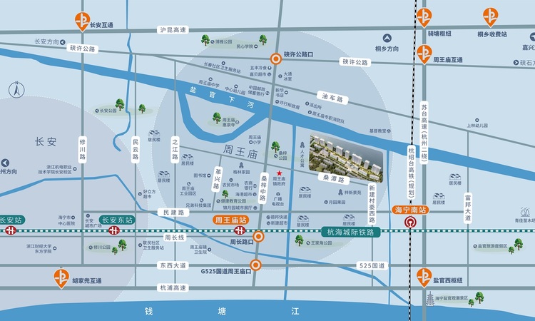 蓝城锦月园交通图