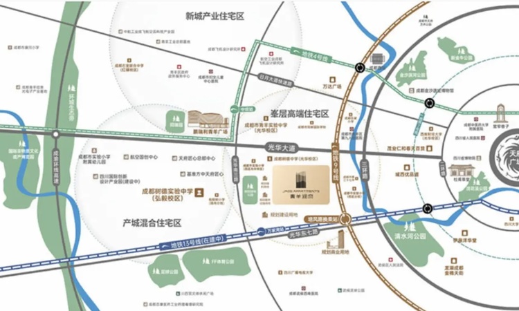 华润置地青羊润府交通图