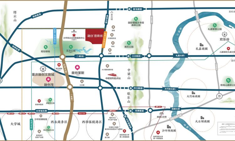 融汇温泉城翰林学府交通图