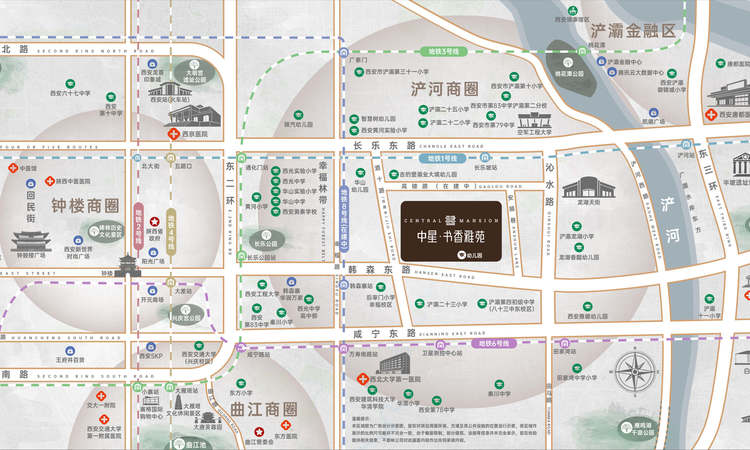 西安中星书香雅苑交通图