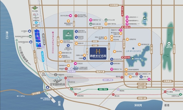 鸿桥世纪名园交通图