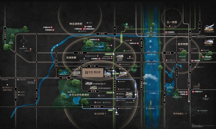 中海阅山府交通图