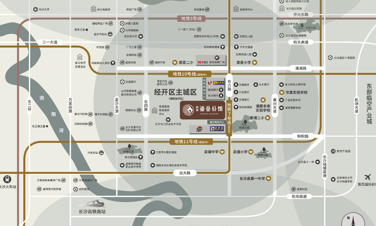 中梁鎏金公馆交通图