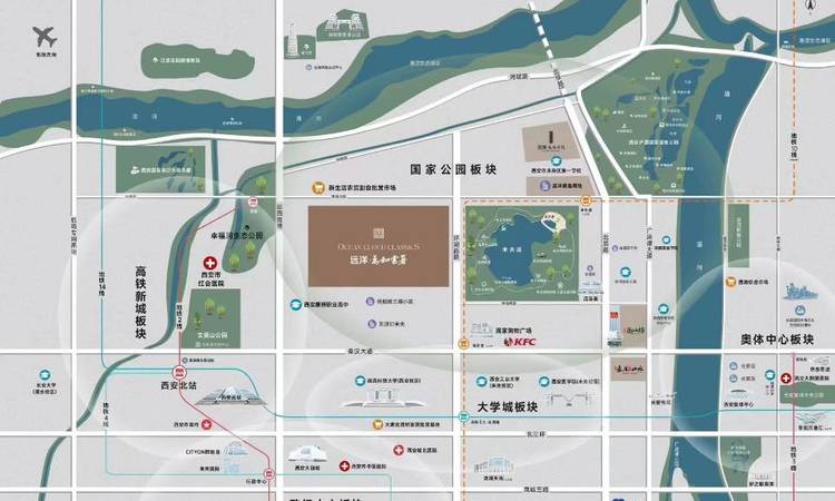 远洋万和云著交通图