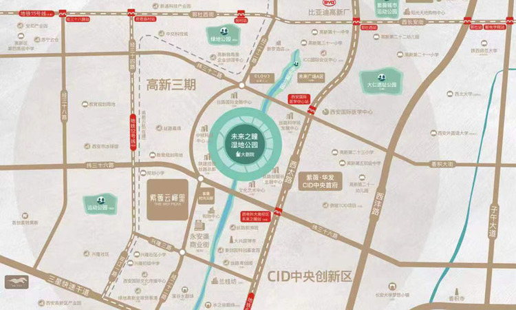 紫薇华发云峰里交通图