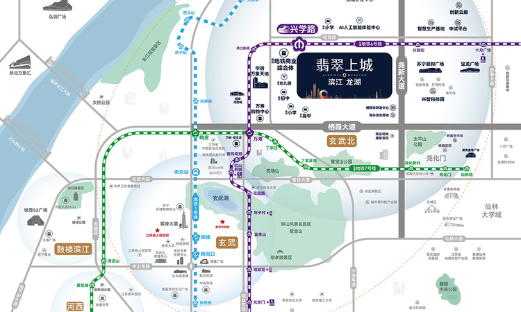 滨江龙湖翡翠上城交通图