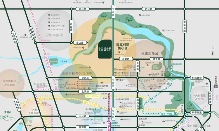 北辰红橡墅交通图