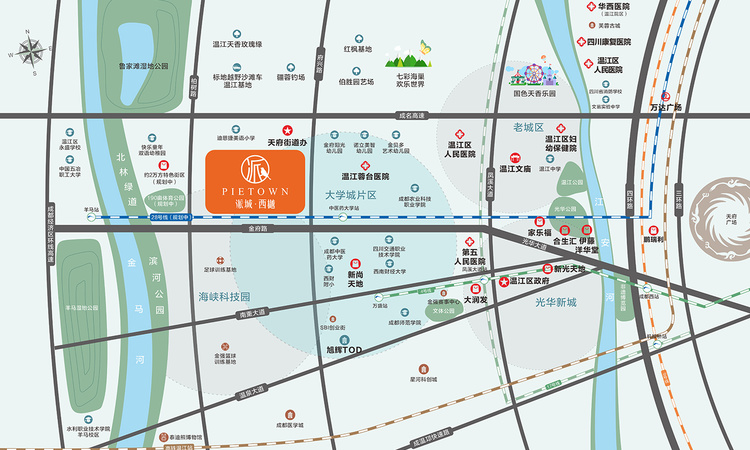 派城·西樾交通图