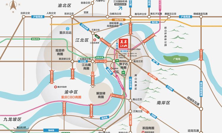 美岸江山交通图
