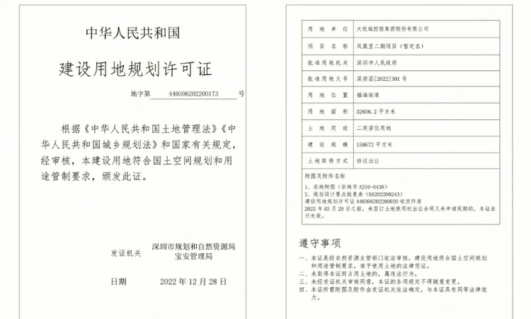 中粮悦章·凤凰里楼盘证照