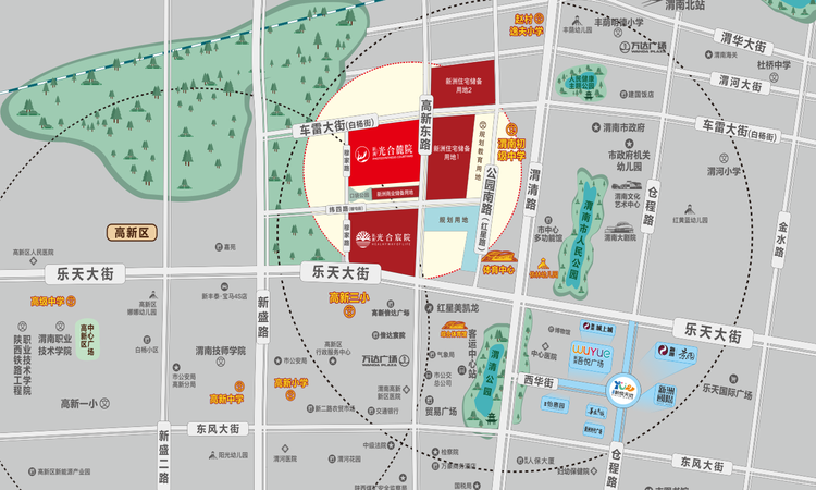 新洲·光合麓院交通图