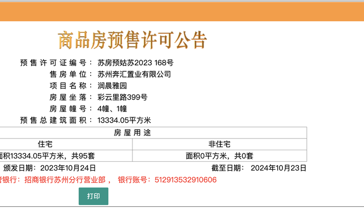 华润润宸楼盘证照