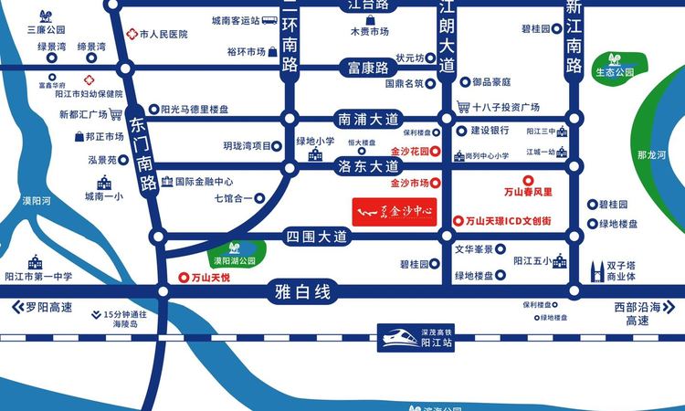 万山·金沙中心交通图
