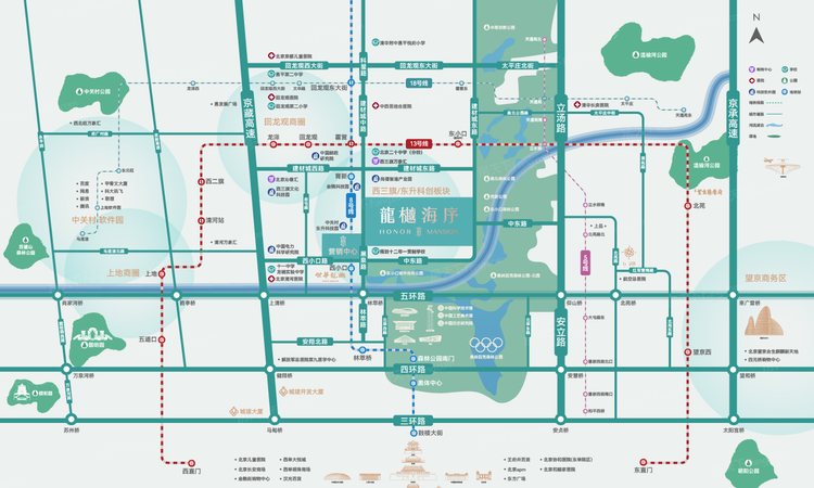 北京城建·龍樾海序交通图