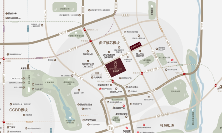 邦泰观宸曲江交通图