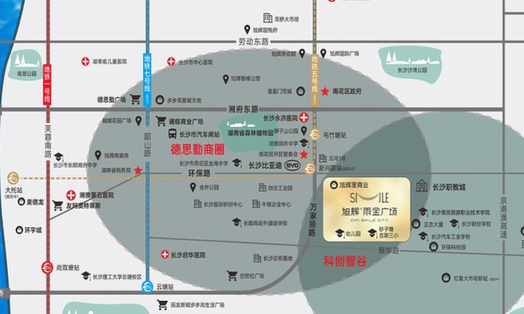 旭辉雨金广场交通图