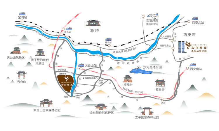 太白熙岸交通图