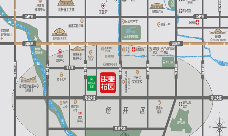 银泰花园交通图