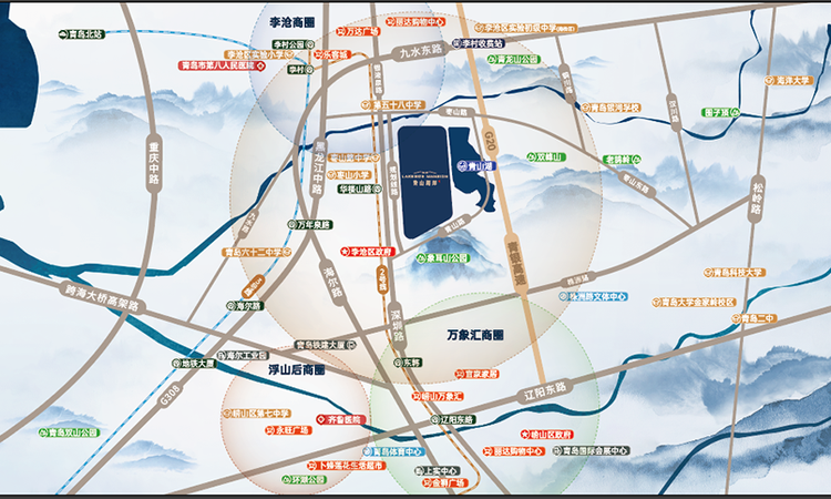 青山湖岸交通图