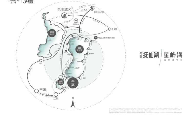 抚仙湖星屿海交通图