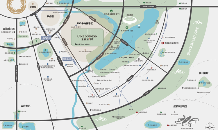 东安湖1号交通图