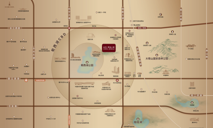 金茂璞逸云湖 合肥交通图